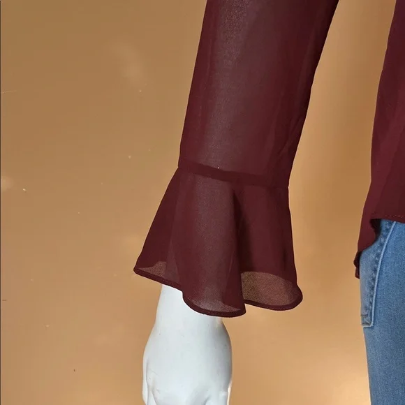 Le Chateau Deep Red Blouse - Picture 4 of 9